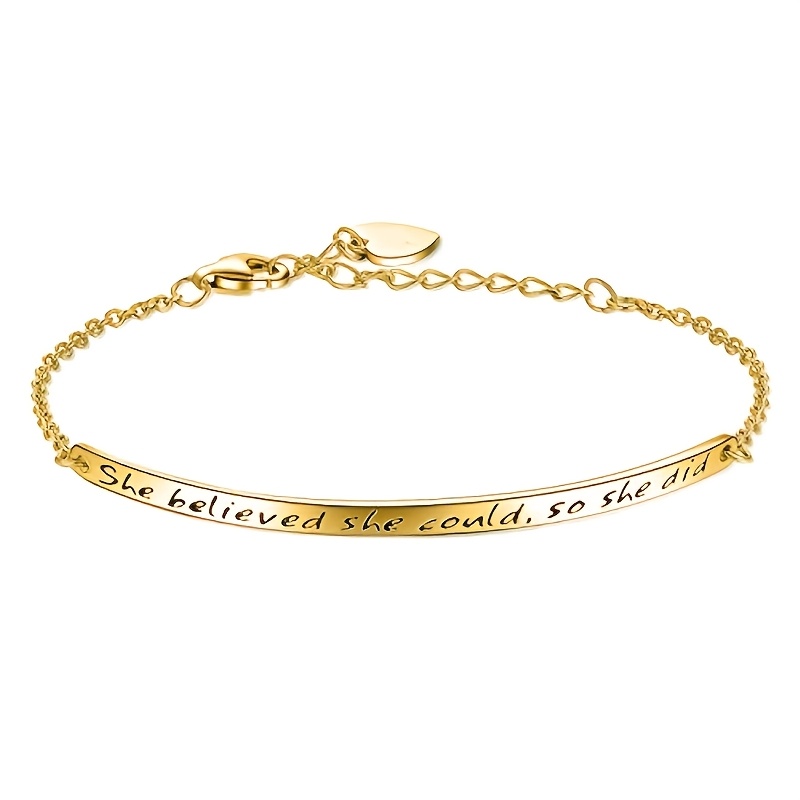 Women's Inspirational Adjustable Stainless Steel Bracelet